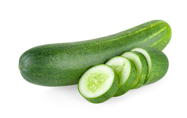 Canvas Print - Cucumber isolated on white background.