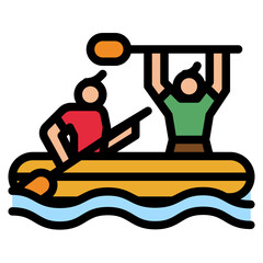 Wall Mural - rafting line icon