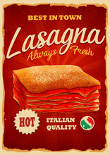 Vintage Banner Lasagna Italian Quality