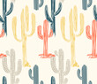 © sumonsharif - Seamless pattern vector summer cactus on desert, Beautiful seamless vector floral summer tropical pattern background with cactuses, succulents. Perfect for wallpapers, web page backgrounds,