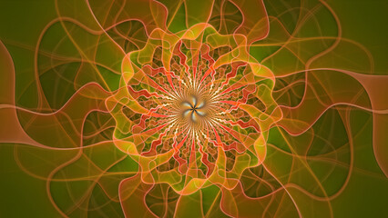 Wall Mural - 3d effect - abstract polygonal  fractal pattern 