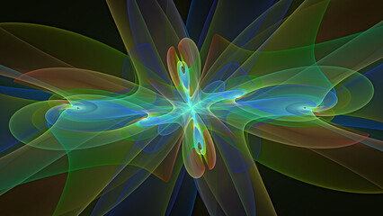 Wall Mural - 3d effect - abstract colorful fractal graphic