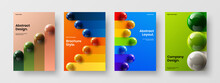 Unique 3D Spheres Company Identity Concept Composition. Creative Postcard Vector Design Layout Collection.