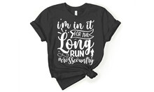 I'm In It For The Long Run #crosscountry,  Running T Shirts Design, Hand Drawn Lettering Phrase Isolated On White Background, Design Element Concept, Handwritten Slogan For Social Media, Banner, Texti