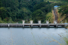 Water Dam In Sri-lanka. Lake In Tropical County