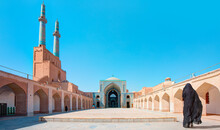 One Of The Most Attractions Of Yazd City Is It's Jame Mosque (Courtyard Of Jameh Mosque) - Yazd, Iran