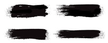 Black Brush Stroke Set Isolated On Background. Collection Of Trendy Brush Stroke Vector For Black Ink Paint, Grunge Backdrop, Dirt Banner, Watercolor Design And Dirty Texture. Brush Stroke Vector
