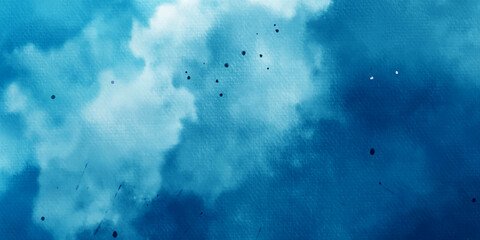 abstract dark blue watercolor painted sky mottled blue background with vintage marbled textured desi