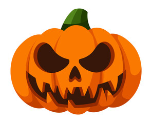 Wall Mural - Halloween pumpkin icon. Evil scary smile. Horror symbol