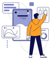 Programmer setting software. Web app development process