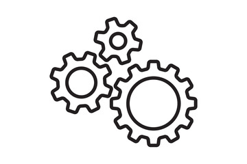 Wall Mural - Setting icon vector with work cog gear element. Cogweel mechanism symbol.