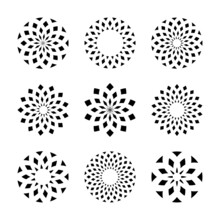 Abstract Geometric Circle Patterns. Elements For Design.