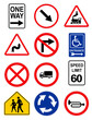 © New Africa - Set with different traffic signs on white background. Illustration