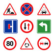 © New Africa - Set with different traffic signs on white background. Illustration