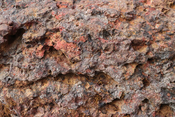 Sticker - Layers and strata of mountain rock and soil in shades of brown, orange