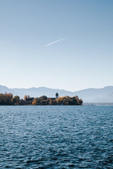 Sticker - vertical shot of the beauty of lake chiemsee in germany