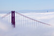 Incredible fog over Golden Gate Bridge in San Francisco, California, USA