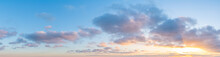 Gorgeous Panorama Twilight Sky And Cloud At Morning Background Concept Image