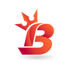 Sticker - letter B logo with crown concept