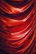 Red performance curtains on the stage