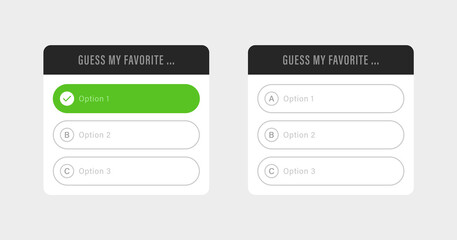 Aufkleber - Guess my favorite sticker frame story quiz template , social media instagram template frame , ask question options stories button