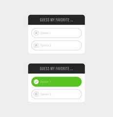 Aufkleber - Guess my favorite sticker frame story quiz template , social media instagram template frame , ask question options stories button