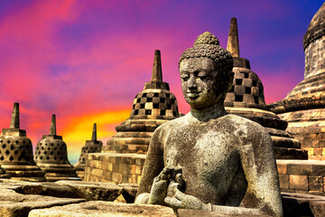 Canvas Print - Borobudur temple Java