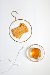 Sticker - Shot of biscuits  cookies in  a hanger shape circle isolated on a white background