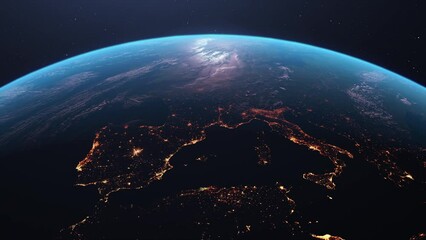 Wall Mural - Earth seen from space focusing on Europe.  Globe exploration background 