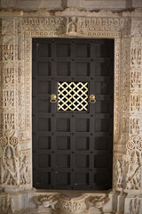 Sticker - Vertical shot of the closed door of  the ancient Jain Temple