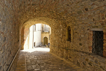 Narrow street in San Bartolomeo in Galdo, a village in the province of Benevento in Italy