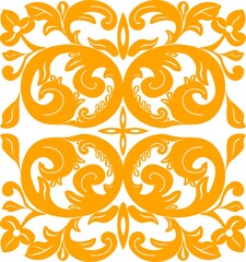 Sticker - Floral pattern. carving wood pattern