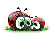 Ladybug Mom With Her Child
