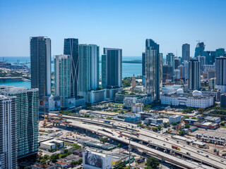 Wall Mural - sea, Miami, Fort Lauderdale, aerial, blue, green, ocean