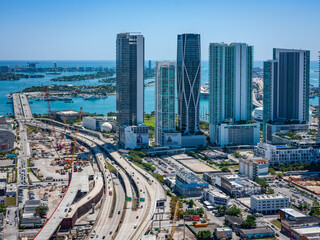 Poster - sea, Miami, Fort Lauderdale, aerial, blue, green, ocean