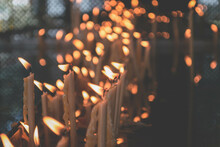 Burning Candles In The Church