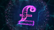 3d illustration of lire symbol on blue background.
