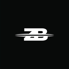 ZB initial monogram logo for gaming with Gemoteric line  shape style design on isolated background