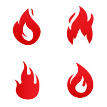 Creative Abstract Fire Logo Set Vector Template