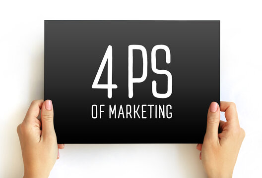 4 Ps of Marketing - foundation model for businesses, historically centered around product, price, place, and promotion, text concept on card