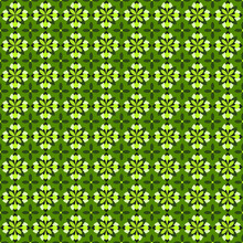 Vector illustration is a seamless geometric bright green pattern with a floral motif. Concept - fabric, wallpaper or paper