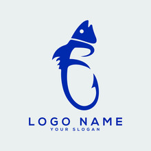 Letter F Fish Logo Vector Image