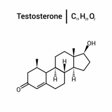 Chemical Structure Of Testosterone (C19H28O2)