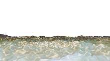 Sandy Ocean Floor, Realistic 3d Illustration. Seabed, Isolated On A White Background, 3d Render