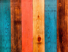 Bright And Colored Wooden Background With Rainbow Colors