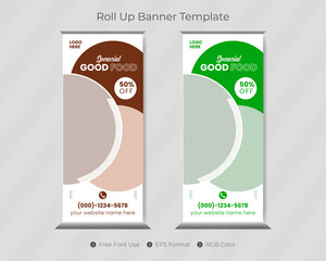 Roll up banner design or pull up template