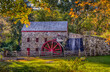 The Old Wayside Inn Grist Mill in Sudbury, Massachusetts, in Fall season