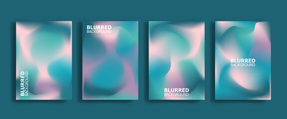 Blurred vivid vibrant gradient color backgrounds set with modern abstract blurred color gradient patterns. Templates collection for brochures, posters, banners, flyers and cards. Vector illustration.