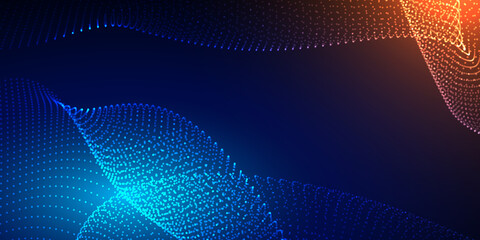 Wall Mural - abstract background with flowing particles. digital future technology concept. vector illustration.