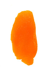 Wall Mural - Orange Candied Mango Strips Isolated on a White Background .